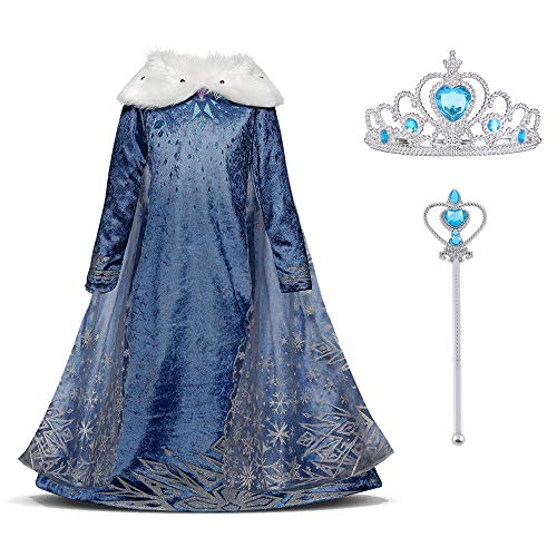 URAQT Elsa Disfraz Princesa Niña, Vestido...