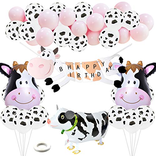 Suministros de fiesta de cumpleaños de vaca...