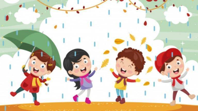 niños en otoño